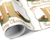 Westerne cowboylaarzen touw garland vrolijk kerstf cadeaupapier (Rol Hoek)