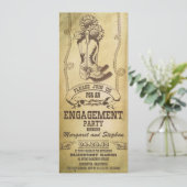 westerne cowboylaarzen verlovingsfeestuitnodiginge kaart (Staand voorkant)