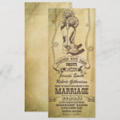 westerne cowboylaarzen vintage bruiloft uitnodigin kaart (Voorkant / Achterkant)