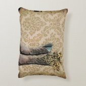 Westerne cowboylaarzen voor wilde bloemen in Damas Decoratief Kussen (Achterkant (Verticaal))
