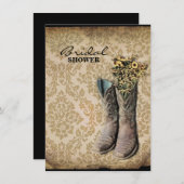 Westerne cowboylaarzen voor wilde bloemen in Damas Kaart (Voorkant / Achterkant)