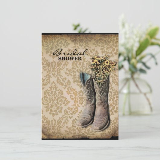 Westerne cowboylaarzen voor wilde bloemen in Damas Kaart (Staand voorkant)