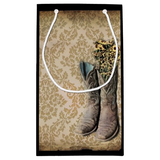 Westerne cowboylaarzen voor wilde bloemen in Damas Klein Cadeauzakje (Achterkant)