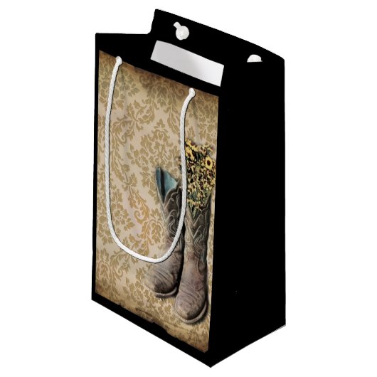 Westerne cowboylaarzen voor wilde bloemen in Damas Klein Cadeauzakje (Voorkant Gekanteld)