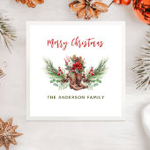 Westerne cowboylaarzen Vrolijke kerstservetten Servet