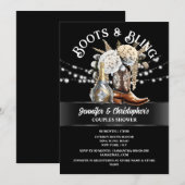 Westerne cowboylaarzen zilvergoud bubbly chic kaart (Voorkant / Achterkant)