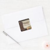 Westerne cowboylaarzen zonnebloem trouwgunst vierkante sticker (Envelop)