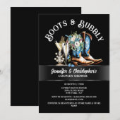 Westerne cowboylaarzen zwart blauw bubbly chic kaart (Voorkant / Achterkant)