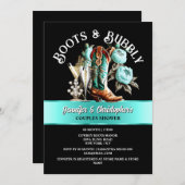 Westerne cowboylaarzen zwart blauwgroen bubbly chi kaart (Voorkant / Achterkant)