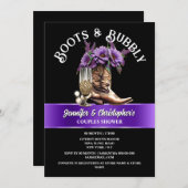 Westerne cowboylaarzen zwart paarse bubbly chic kaart (Voorkant / Achterkant)