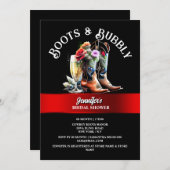 Westerne cowboylaarzen zwart rood bubbly chic kaart (Voorkant / Achterkant)