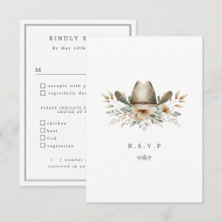 Westerne cowboymaaltijd keuzes RSVP Kaartje