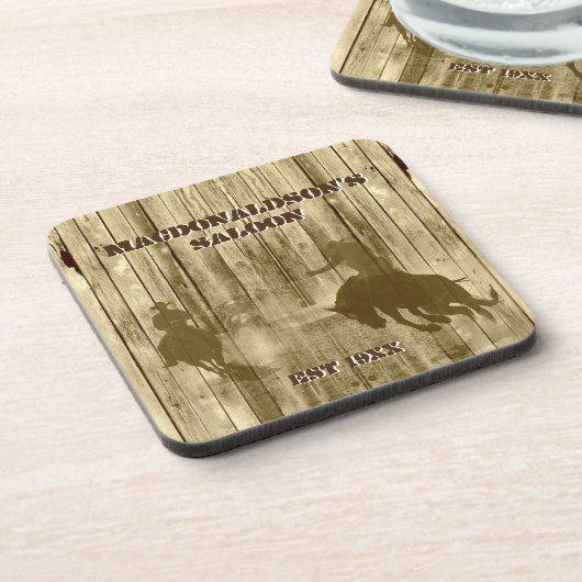 Westerne cowboyranch, landelijk bier onderzetter (Linkerzijde)