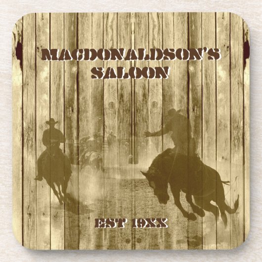 Westerne cowboyranch, landelijk bier onderzetter (Voorkant)