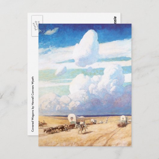  Westerne cowboys, afgedekt door Wyeth Briefkaart (Voorkant / Achterkant)