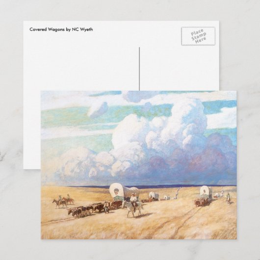  Westerne cowboys, afgedekt door Wyeth Briefkaart (Voorkant / Achterkant)