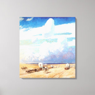 Westerne cowboys, afgedekt door Wyeth Canvas Afdruk