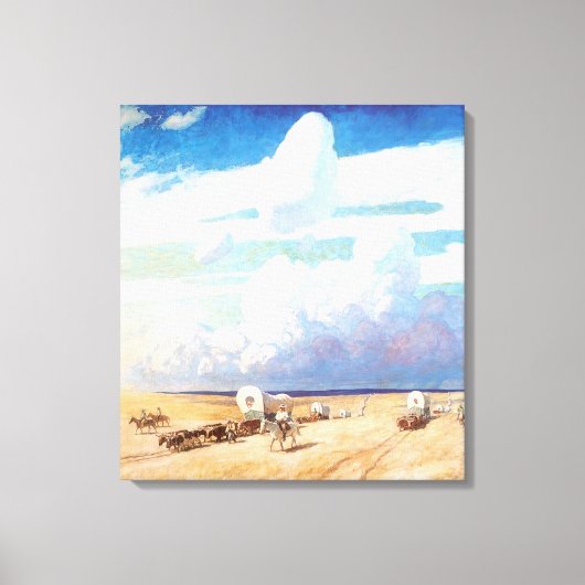  Westerne cowboys, afgedekt door Wyeth Canvas Afdruk (Voorkant)