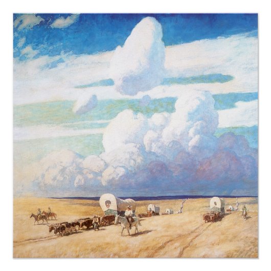 Westerne cowboys, afgedekt door Wyeth Perfect Poster (Voorkant)