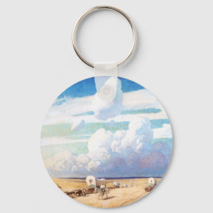  Westerne cowboys, afgedekt door Wyeth Sleutelhanger