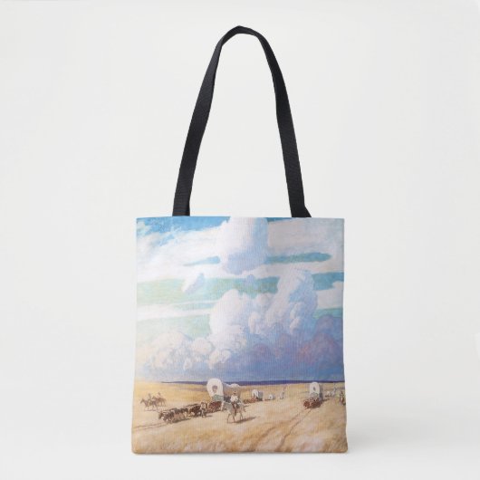  Westerne cowboys, afgedekt door Wyeth Tote Bag (Voorkant)