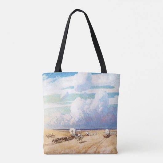  Westerne cowboys, afgedekt door Wyeth Tote Bag (Achterkant)
