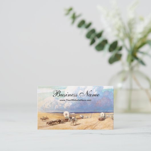  Westerne cowboys, afgedekt door Wyeth Visitekaartje (Staand voorkant)