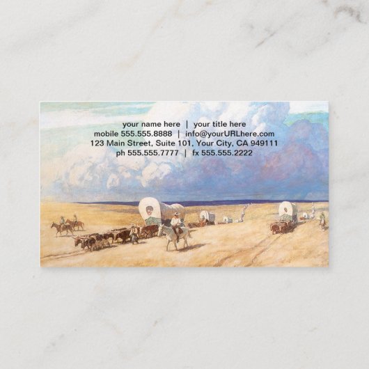  Westerne cowboys, afgedekt door Wyeth Visitekaartje (Achterkant)