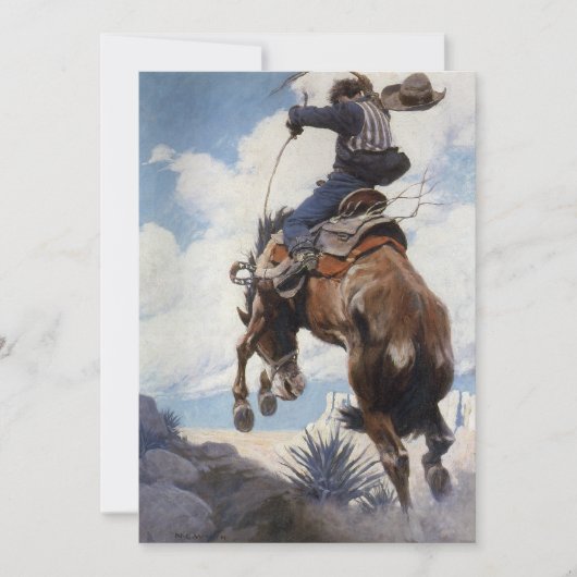  Westerne cowboys, Bucking by NC Wyeth (Voorkant)