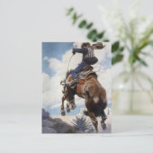  Westerne cowboys, Bucking by NC Wyeth Briefkaart (Staand voorkant)
