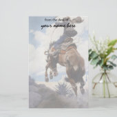  Westerne cowboys, Bucking by NC Wyeth Briefpapier (Staand voorkant)