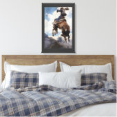  Westerne cowboys, Bucking by NC Wyeth Canvas Afdruk (Insitu (Slaapkamer))