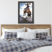  Westerne cowboys, Bucking by NC Wyeth Canvas Afdruk (Insitu (Slaapkamer))