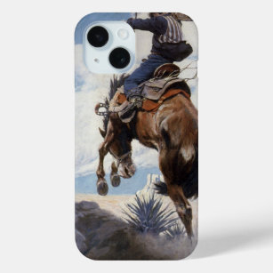  Westerne cowboys, Bucking by NC Wyeth iPhone 15 Case