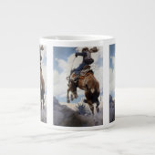  Westerne cowboys, Bucking by NC Wyeth Grote Koffiekop (Voorkant)