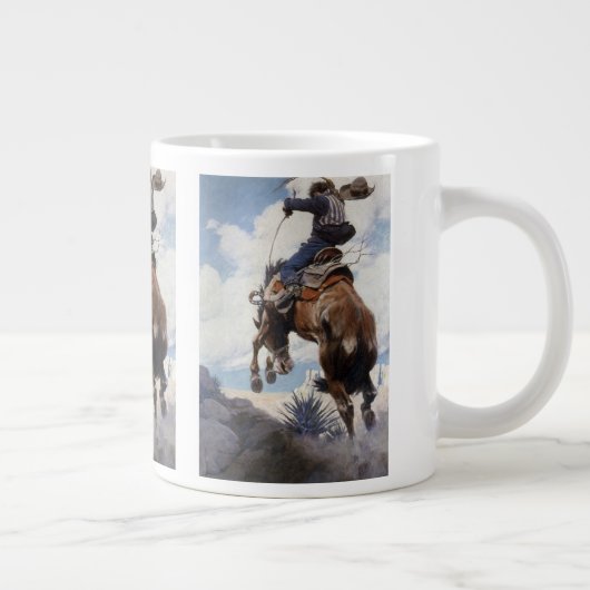  Westerne cowboys, Bucking by NC Wyeth Grote Koffiekop (Rechts)
