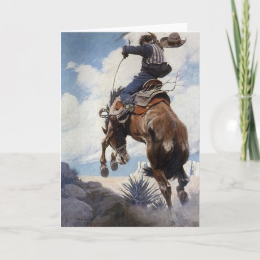  Westerne cowboys, Bucking by NC Wyeth Kaart (Voorkant)