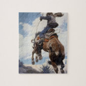  Westerne cowboys, Bucking by NC Wyeth Legpuzzel (Verticaal)