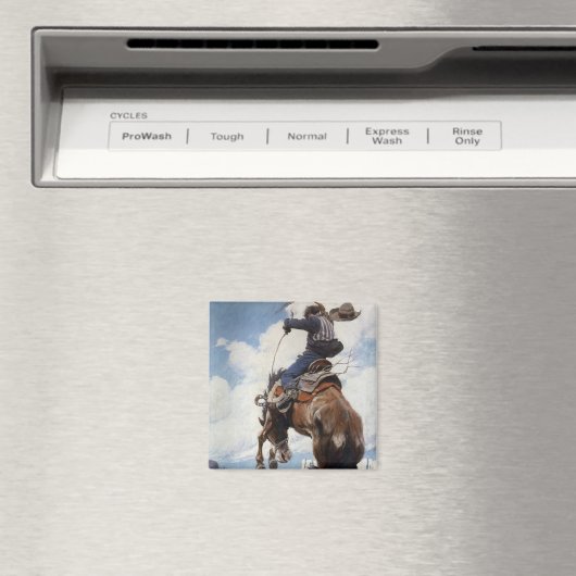  Westerne cowboys, Bucking by NC Wyeth Magneet (Insitu (Vaatwasser))