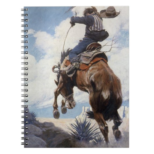  Westerne cowboys, Bucking by NC Wyeth Notitieboek (Voorkant)