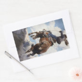 Westerne cowboys, Bucking by NC Wyeth Rechthoekige Sticker (Envelop)
