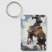  Westerne cowboys, Bucking by NC Wyeth Sleutelhanger (Voorkant)