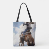 Westerne cowboys, Bucking by NC Wyeth Tote Bag (Achterkant)