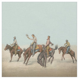 Westerne cowboys Bucking Horses Fabric Stof