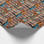 Westerne cowboys en paarden cadeaupapier (Hoek)