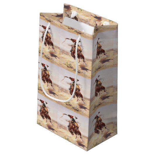 Westerne Cowboys Gift Bag Klein Cadeauzakje (Achterkant Gekanteld)
