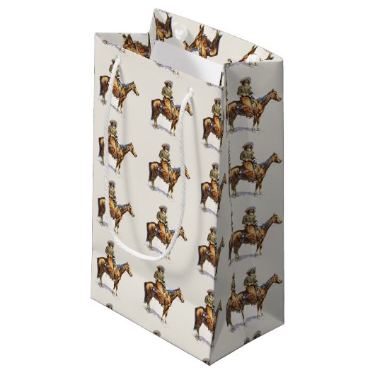 Westerne Cowboys Gift Bag Klein Cadeauzakje (Voorkant Gekanteld)