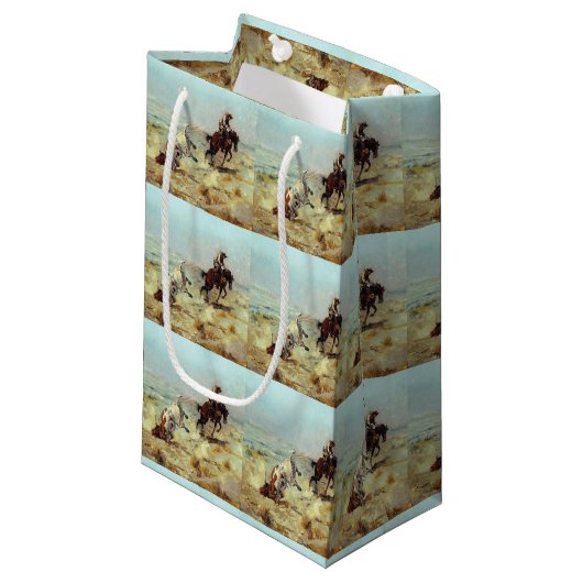 Westerne Cowboys Gift Bag Klein Cadeauzakje (Voorkant Gekanteld)