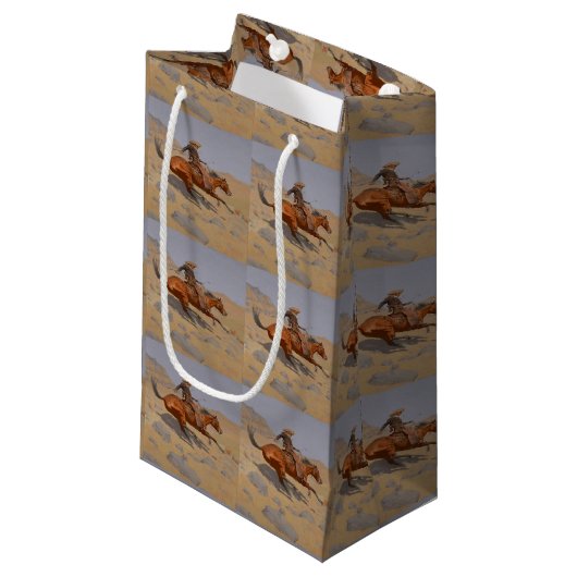 Westerne Cowboys Gift Bag Klein Cadeauzakje (Voorkant Gekanteld)