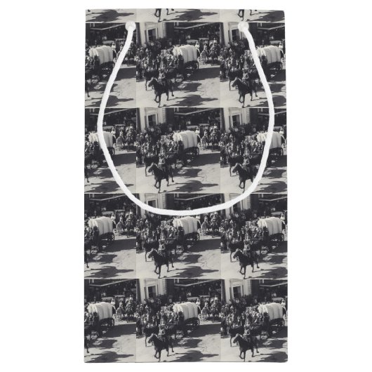 Westerne cowboys Gift Bag Trail Riders and Wagons Klein Cadeauzakje (Achterkant)